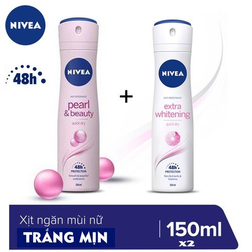 Combo 2 xịt khử mùi toàn thân Nivea cho nữ - BX0700