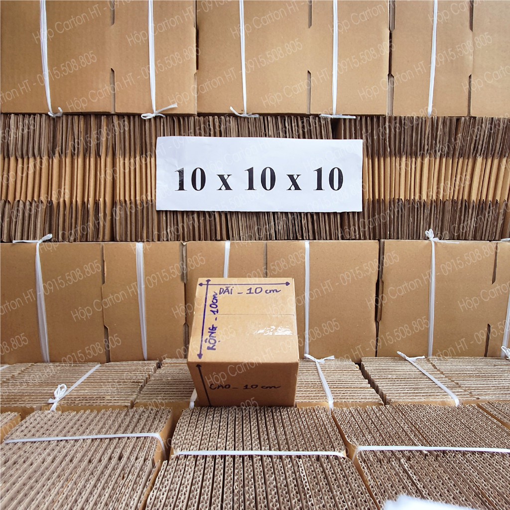 Hộp carton đóng hàng, gói quà, đựng phụ kiện trang sức 10x10x10 giá gốc tận xưởng