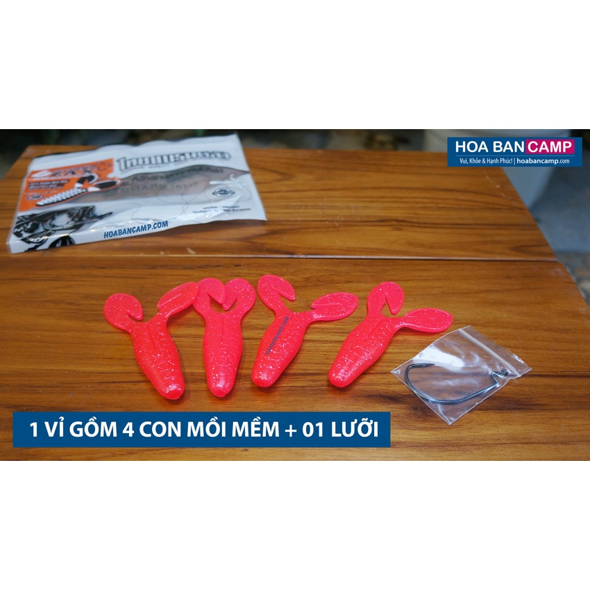 Mồi Mềm Ribbit Thailand Kèm Lưỡi | Vỉ 4 Con