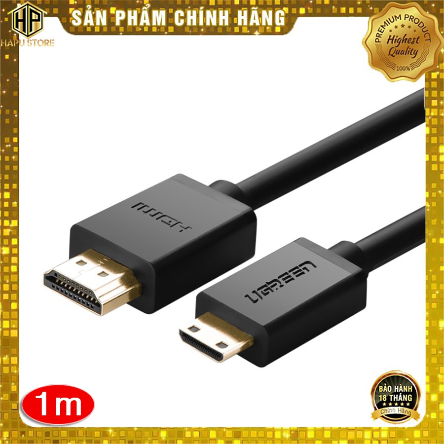 Cáp Mini HDMI to HDMI Ugreen 10195 dài 1M chính hãng - HapuStore