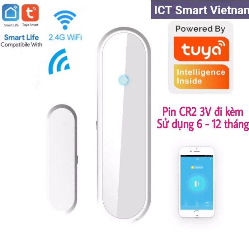 Cảm biến cửa Wifi Tuya Smart Life hoạt động độc lập