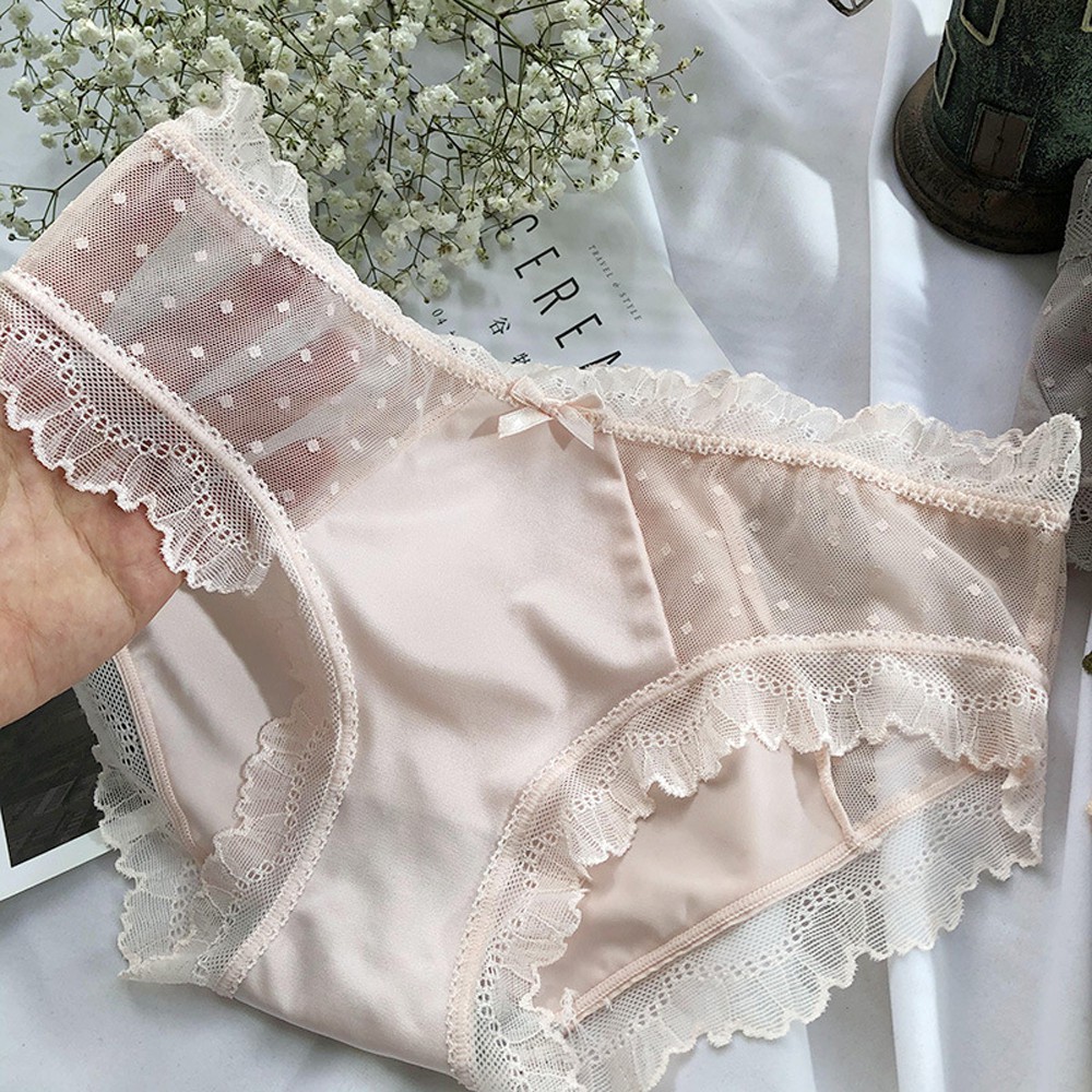 Quần Lót Viền Ren Lót Đáy Cotton Mềm Mại Quyến Rũ Cho Nữ