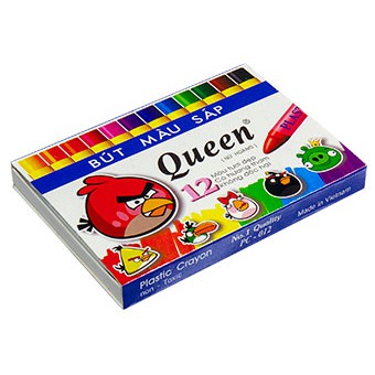 Chì màu sáp 12 màu, Queen (1 hộp)