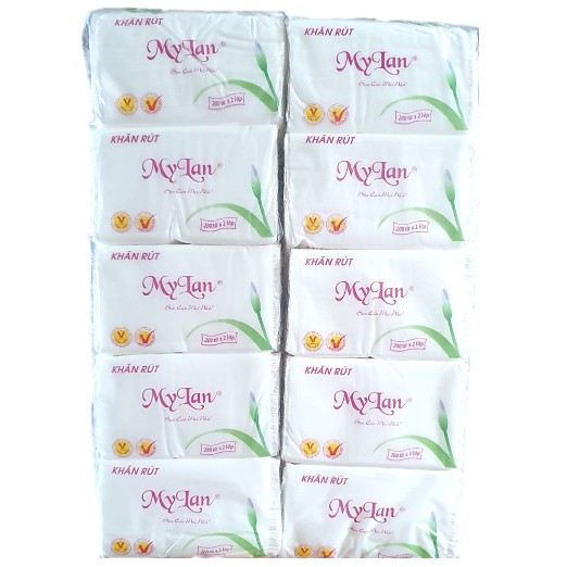Combo 10 Cục Khăn Giấy Rút Mỹ Lan