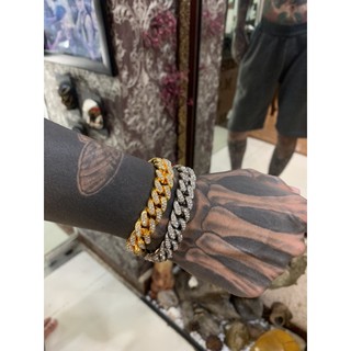 Vòng tay Cuban 12mm bảng đá thường