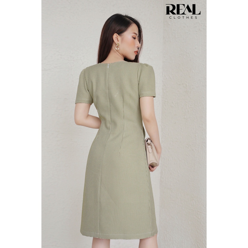 Đầm katie zigzag xanh_REAL