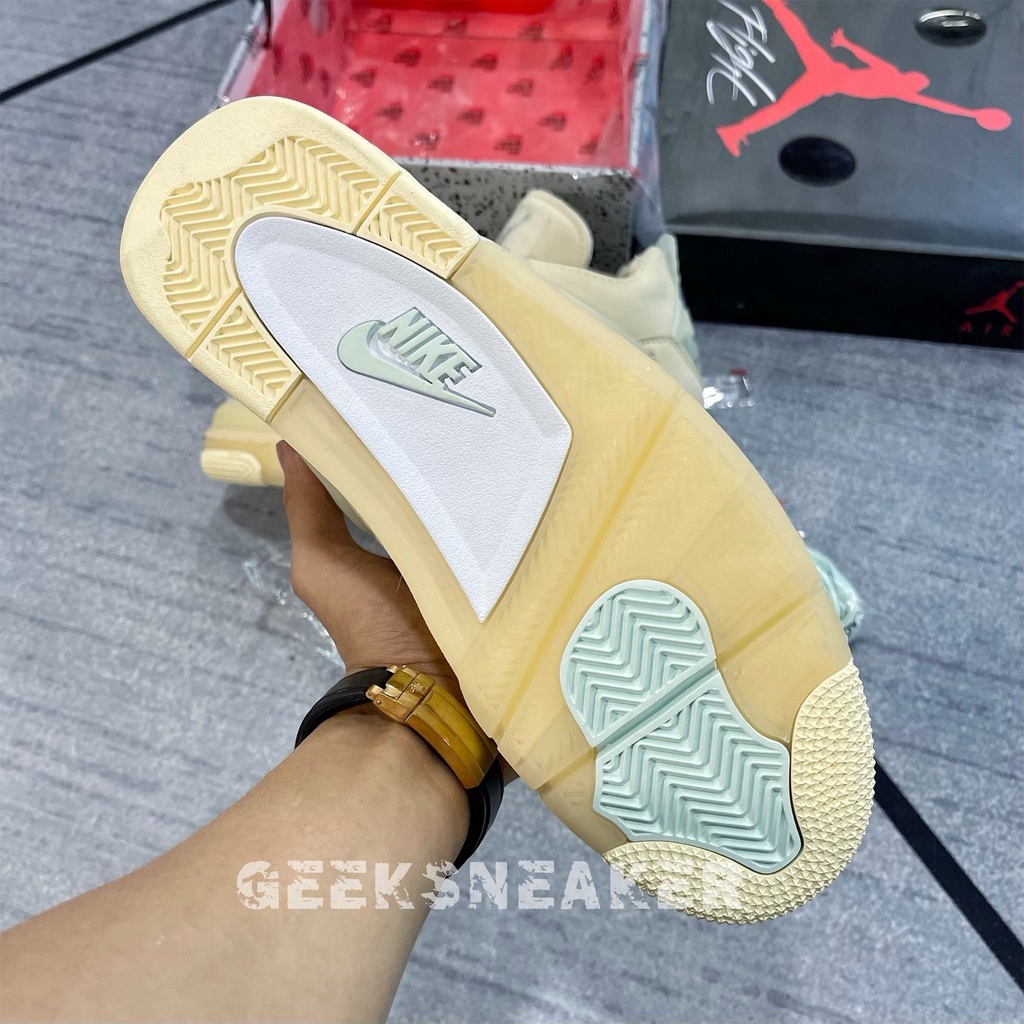 [GeekSneakerZone] Giày Sneaker  Air Jordan 4 Retro Off-White Sail (W)