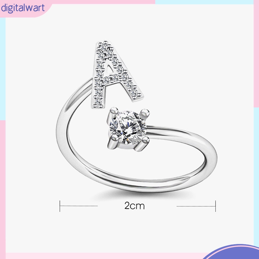Nhẫn Cưới Mở In Chữ Cái A Đến Z Có Thể Điều Chỉnh Kích Thước