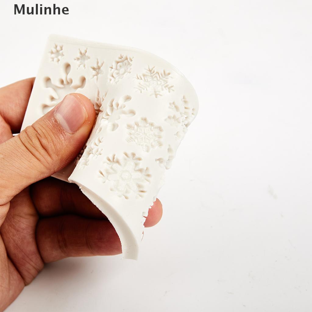 Khuôn Silicone Tạo Hình Trang Trí Bánh Kẹo Hình Bông Tuyết 3D Kiểu Giáng Sinh