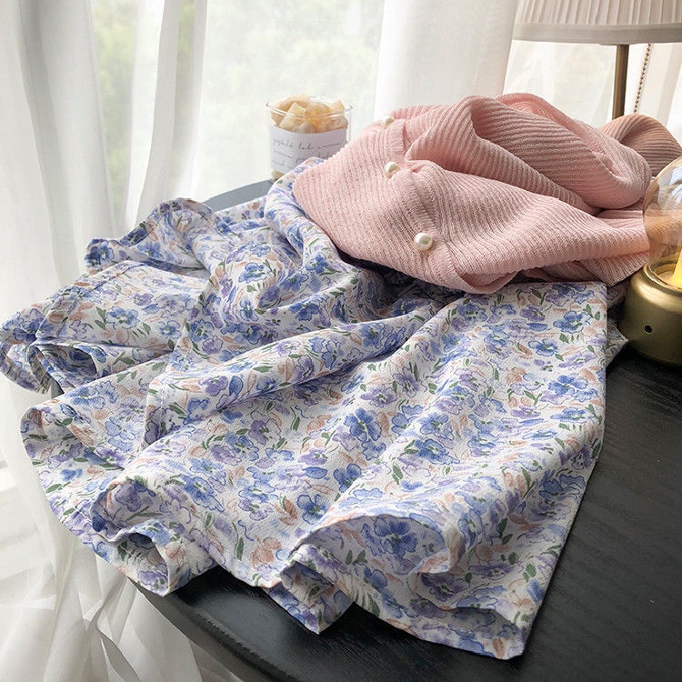 Chân Váy Voan Dài Lưng Cao Dáng Chữ a In Họa Tiết Hoa Nhí Xinh Xắn Thời Trang Cho Nữ  tao bao