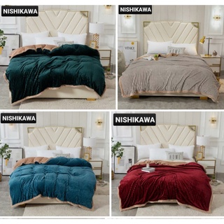 Chăn lông cừu nishikawa nhật bản chính hãng nặng 2.6kg lồng được ruột