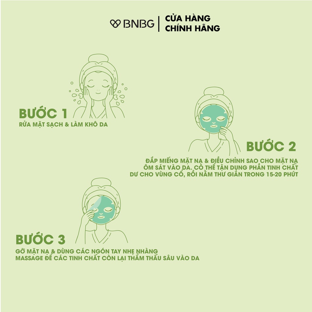 Combo 5 Mặt Nạ Tràm Trà BNBG giảm mụn, thải bã nhờn Vita Tea Tree Healing Face Mask Pack 30ml x 5