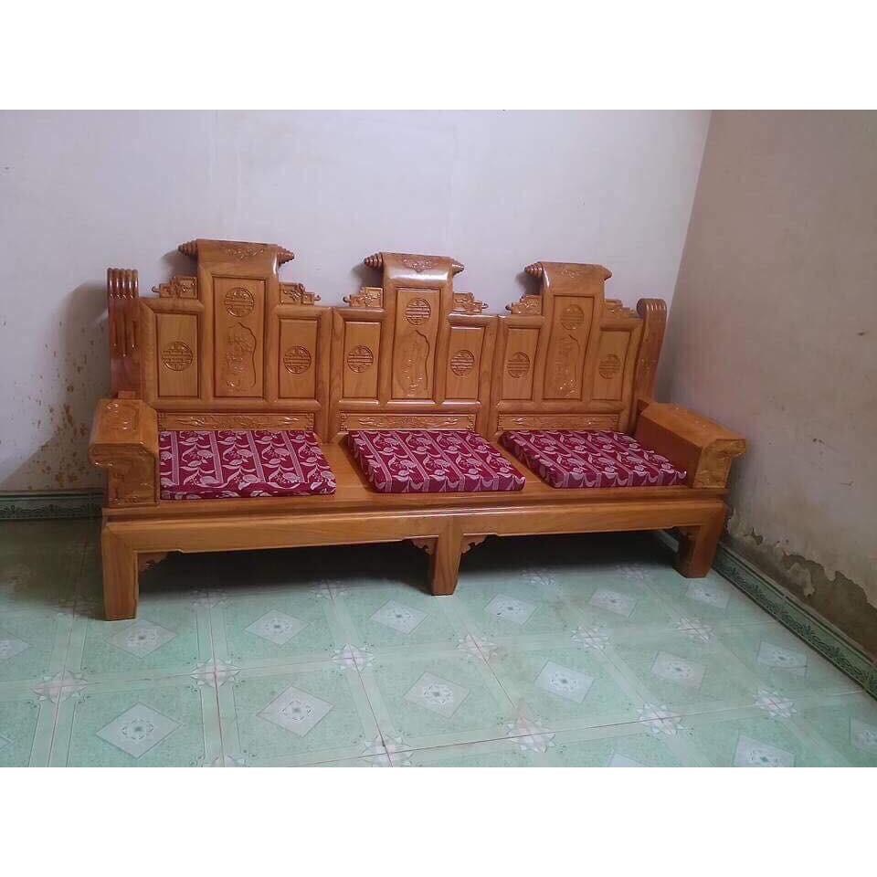 Bộ bàn ghế gỗ phòng khách âu á hộp cuốn thư gỗ gõ đỏ