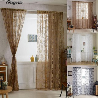 Rèm cửa vải voan họa tiết hoa mẫu đơn thời trang sang trọng