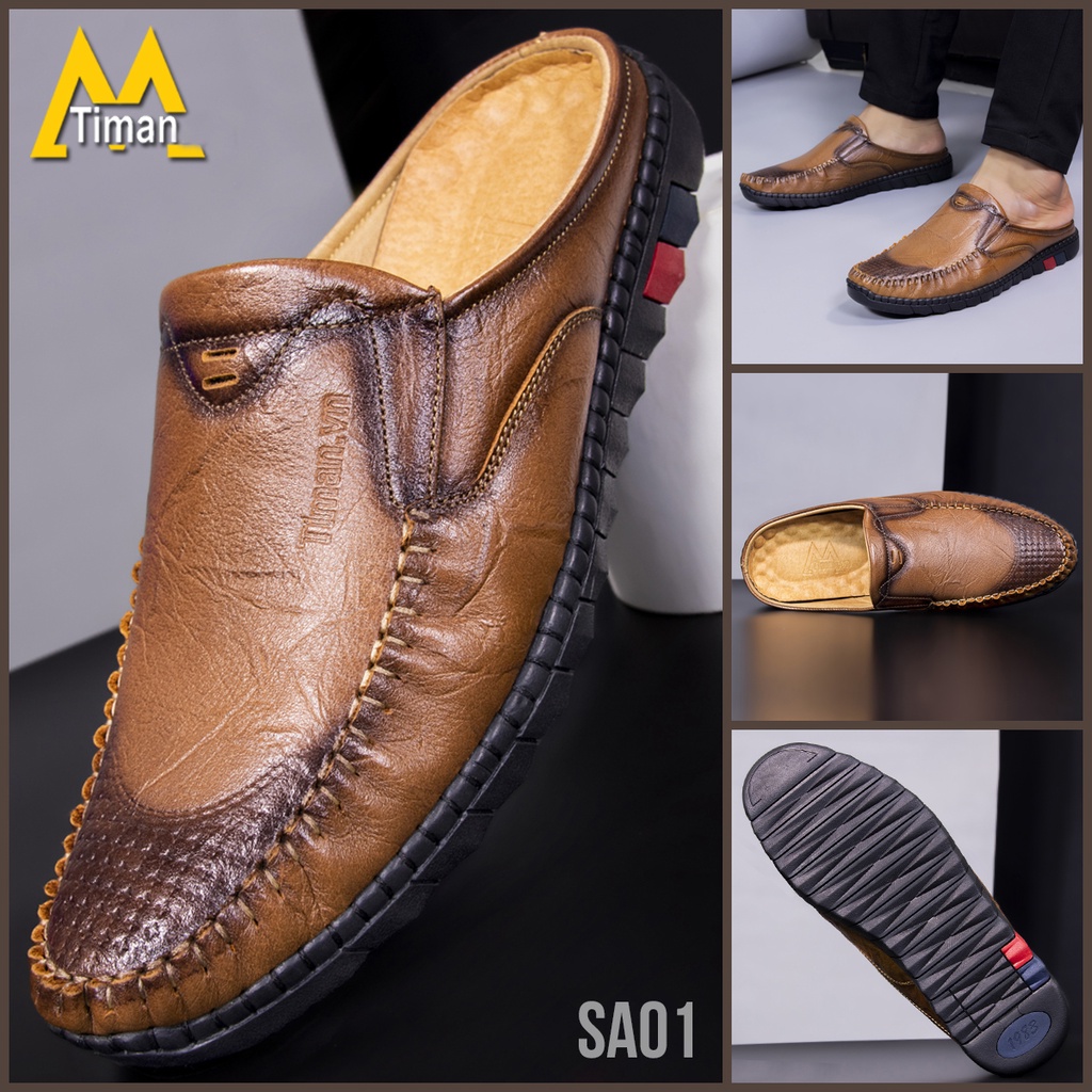 Giày bít mũi nam TIMAN SA01 êm chân thời trang nam tính bảo hành 5 năm | BigBuy360 - bigbuy360.vn