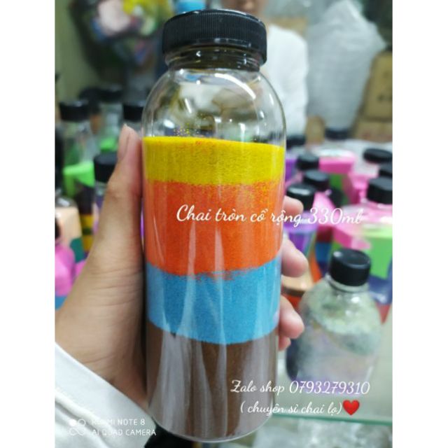 100 chai nhựa tròn 330ml miệng rộng fi 38 cho chè dưỡng nhan