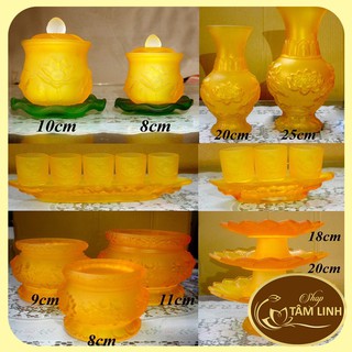 Bình Hoa Thờ Cúng Lưu Ly Vàng - Nhiều Sise