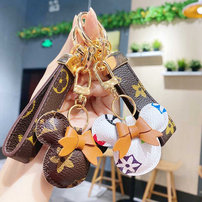 Móc Khóa Dây Da Họa Tiết Hoạt Hình Thời Trang