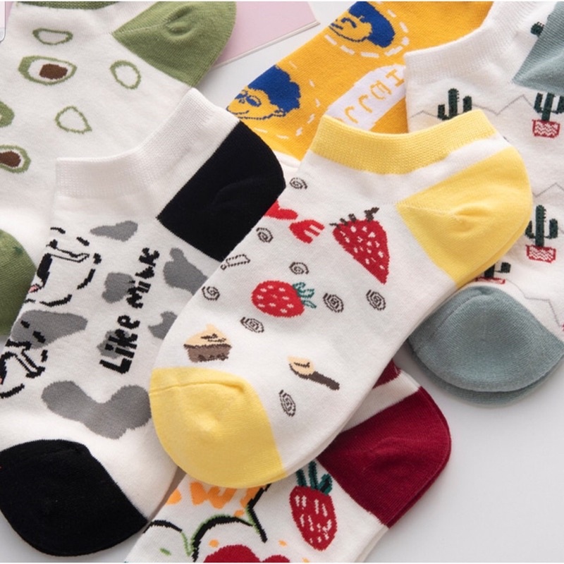 [TonaShoe] Tất Cổ Ngắn Hoạ Tiết Cute