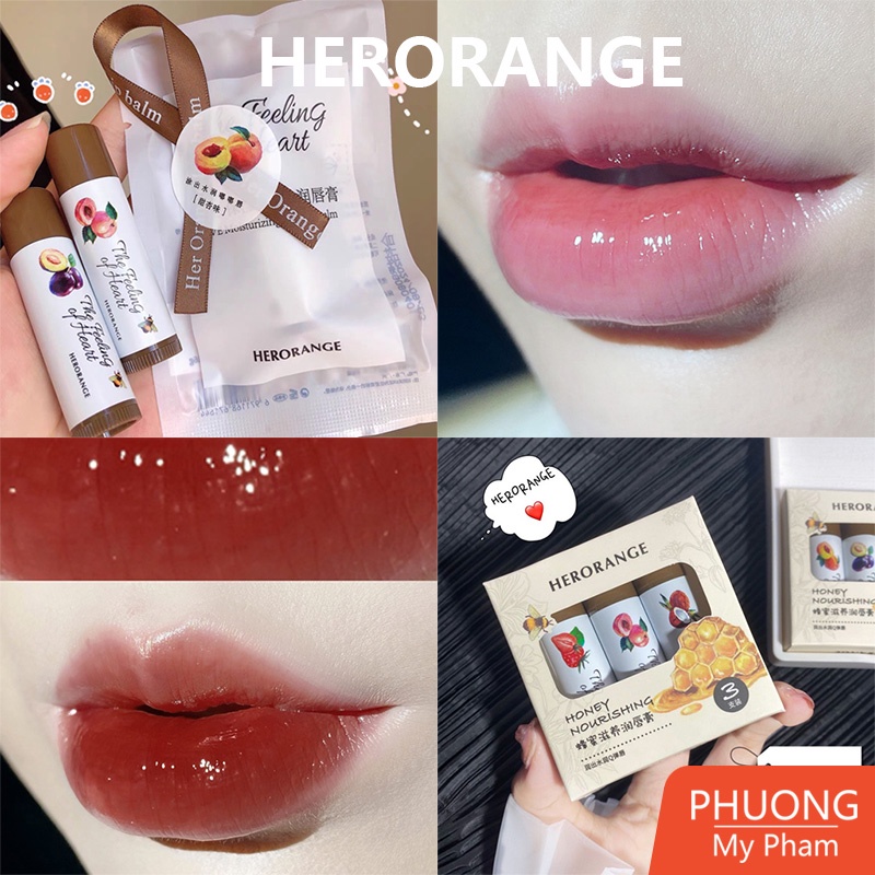 Son Dưỡng Môi Có Màu HERORANGE Trái Cây Có Màu Túi Nơ [HR217]