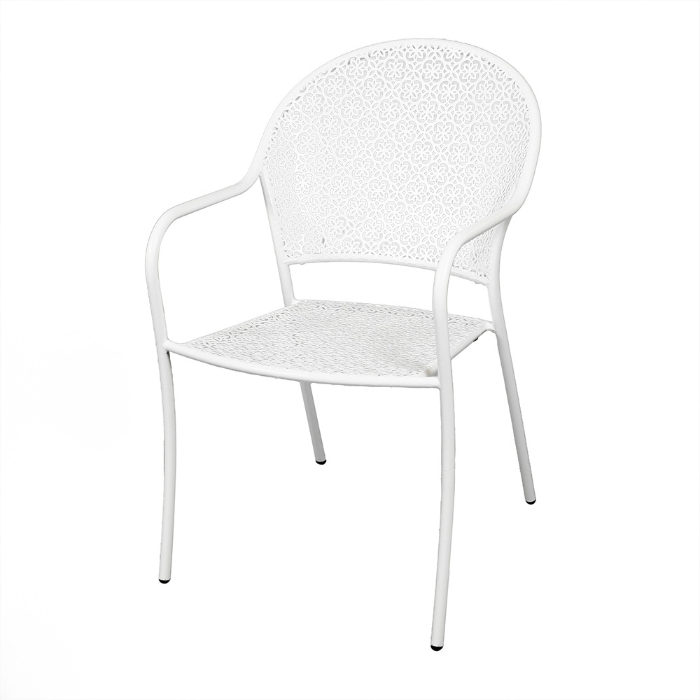 Homebase SPRING Ghế sân vườn Pearla bằng thép 54x54x87cm màu trắng