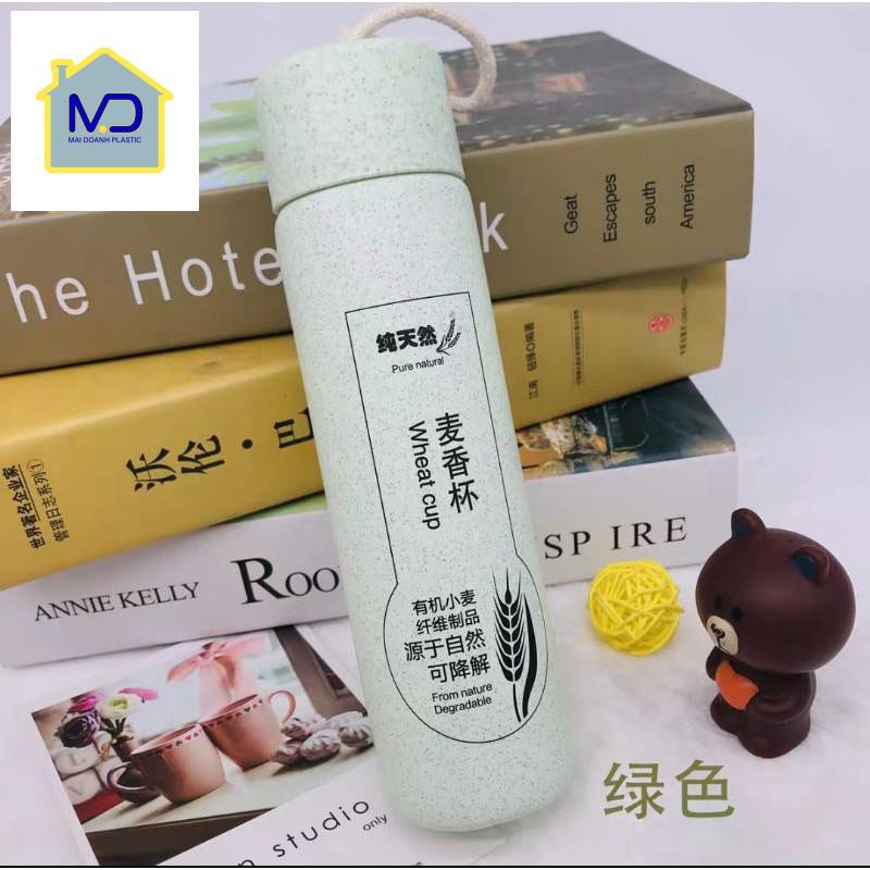 Bình nước thủy tinh lúa mạch cao cấp 350ml an toàn sức khỏe