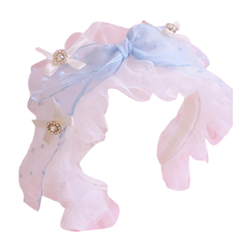 Băng Đô Nơ Ren Xếp Ly Phong Cách Lolita