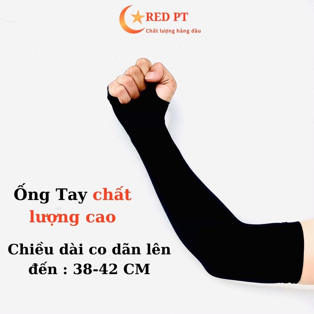 Bao tay chống nắng, găng ống tay chống nắng nam nữ dài co dãn tối đa RED PT