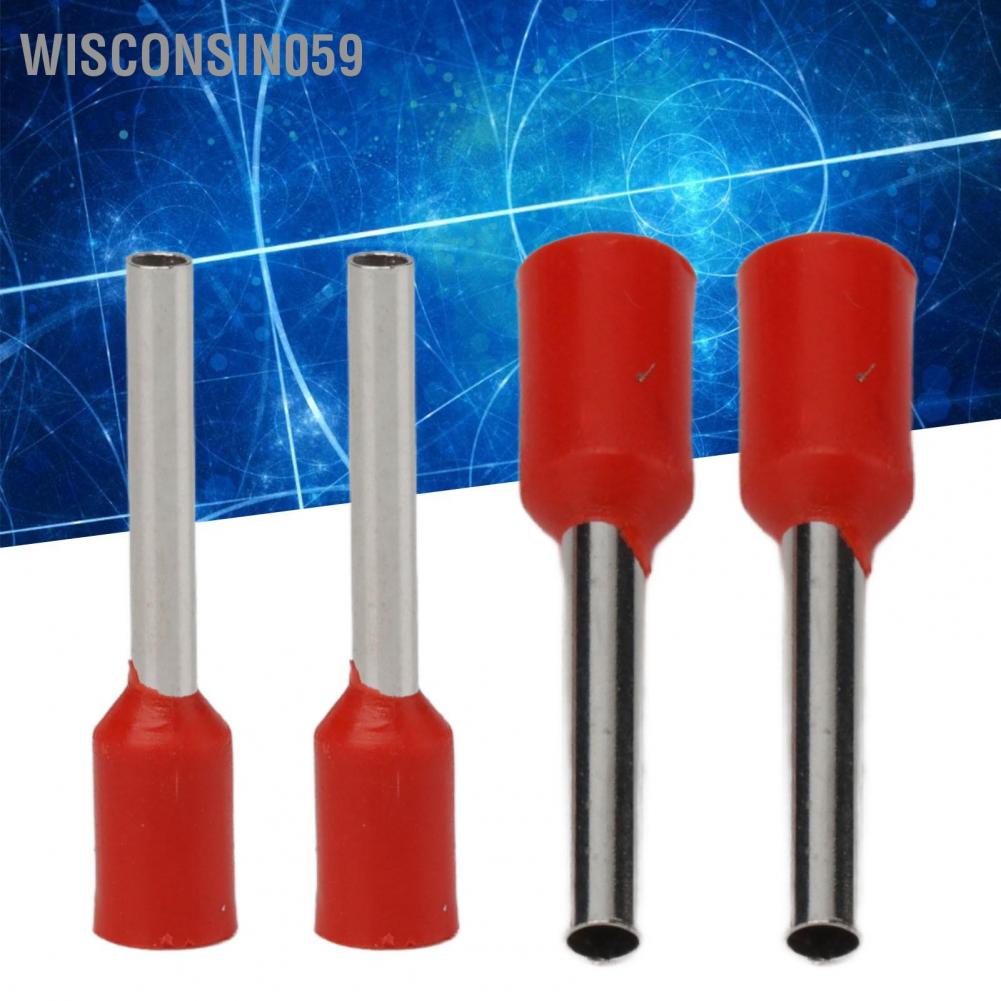 Wisconsin059 1000Pcs Insulated Pin Cord End Terminal Copper PVC Pre Terminals for Transportation Lighting