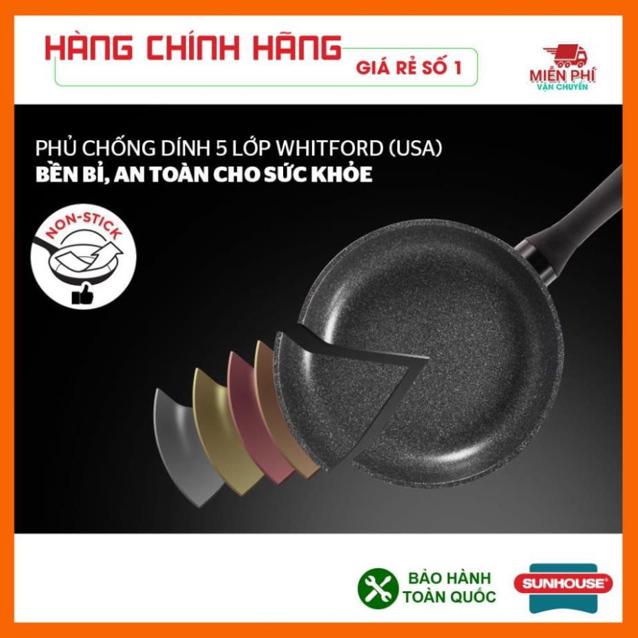 CHẢO ĐÁ HOA CƯƠNG ĐÁY TỪ SUNHOUSE 28CM, CHẢO CHỐNG DÍNH SUNHOUSE 28CM.