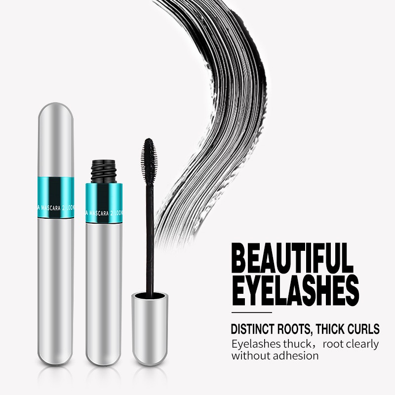 Mascara Sợi Tơ 4D 2 Trong 1 Kháng Nước Lâu Trôi Chuốt Mi Cong Vút Và Dài Hơn