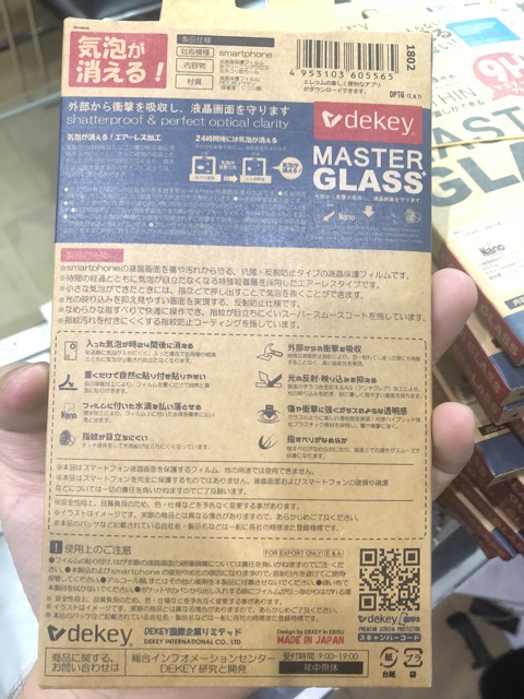 MIẾNG DÁN KÍNH CƯỜNG LỰC IP 7P 8P 5.5 PHỦ KÍN TRÀN FULL MÀN HÌNH DEKEY JAPAN
