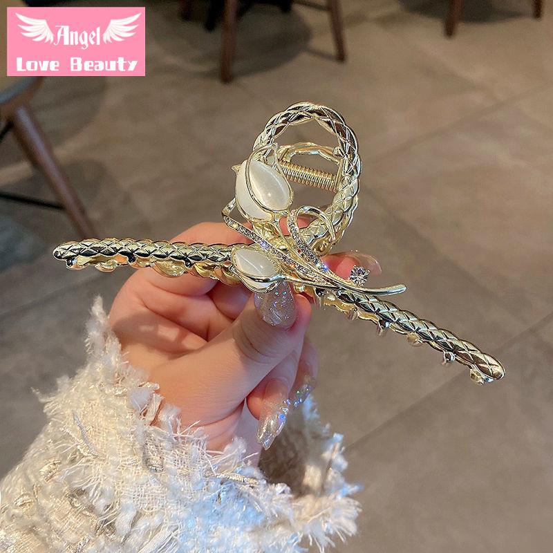 Kẹp Tóc Hình Hoa Tulip Đính Đá Opal 2022 Thời Trang Cho Nữ