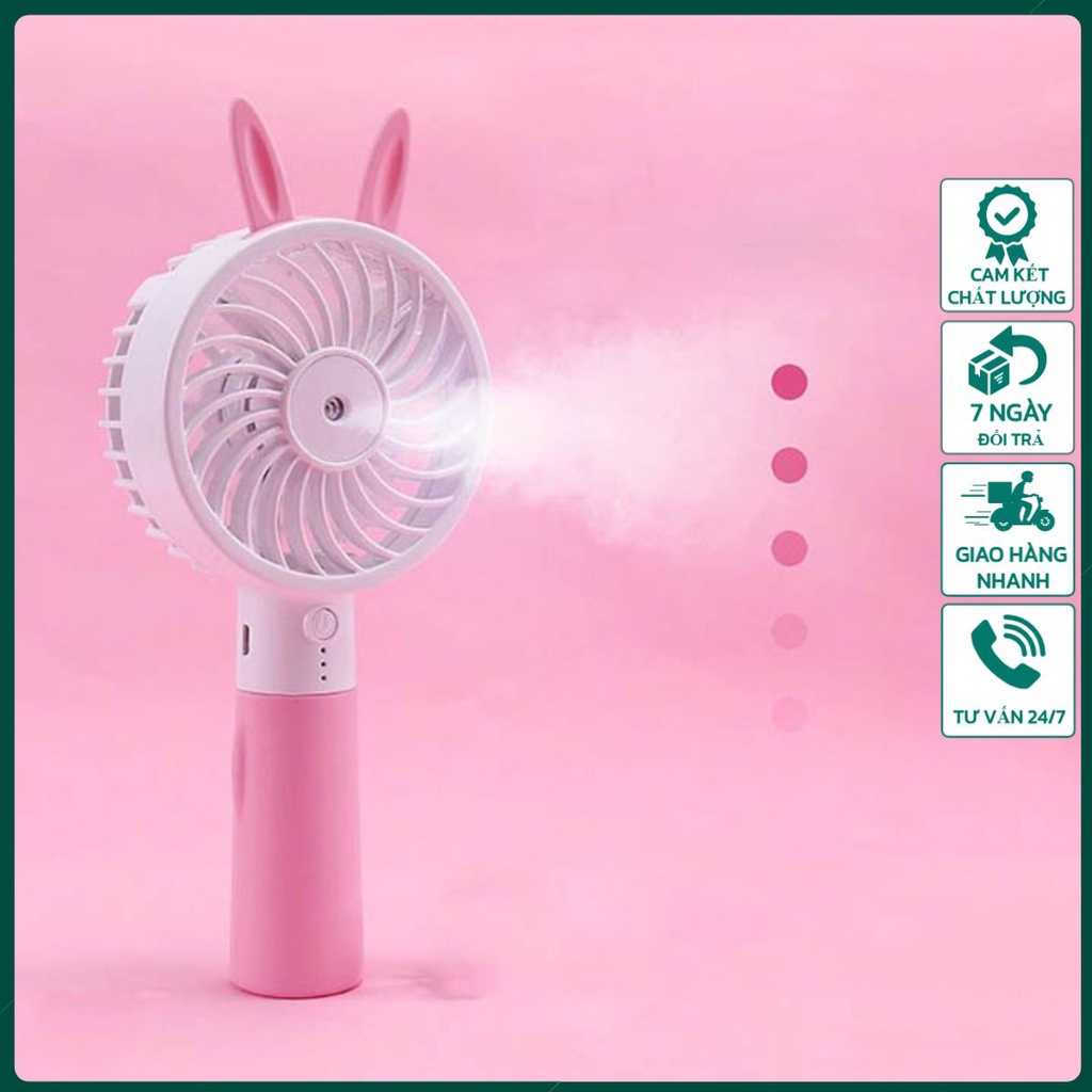 Quạt phun sương cầm tay mini pin sạc Hello kitty
