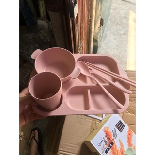 Bộ khay ăn lúa mạch 6 chi tiết cho bé