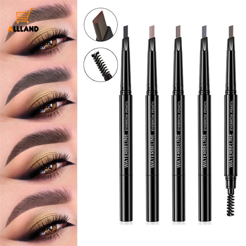 Bút Kẻ Lông Mày Hai Đầu Xoay Tự Nhiên Không Thấm Nước Và Mồ Hôi 5 Màu Tùy Chọn