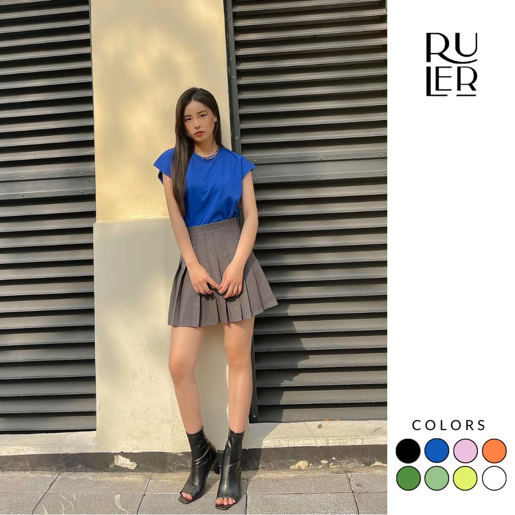 Áo thun không tay màu trơn chất vải cotton co giãn, dễ phối đồ The RULER
