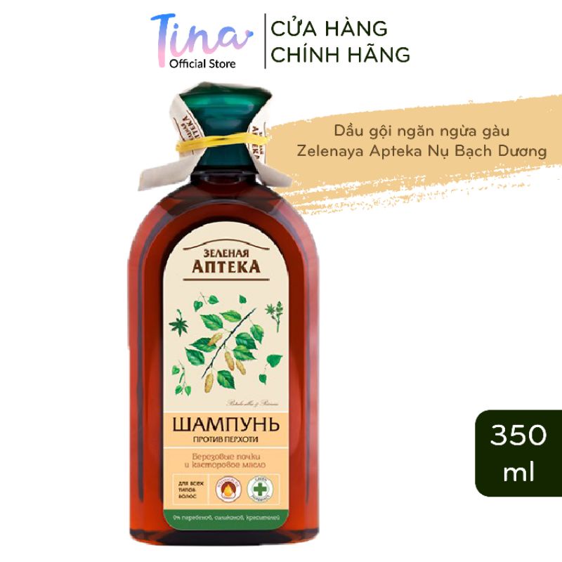 Dầu gội đầu Zelenaya Apteka ngăn ngừa gàu chiết xuất nụ bạch dương 350ml - TN132