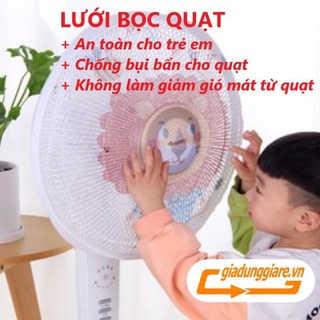 LƯỚI BỌC QUẠT (Dây rút vừa các loại quạt gia đình) bọc lồng quạt an toàn cho bé vải bọc cả loại quạt lớn và nhỏ