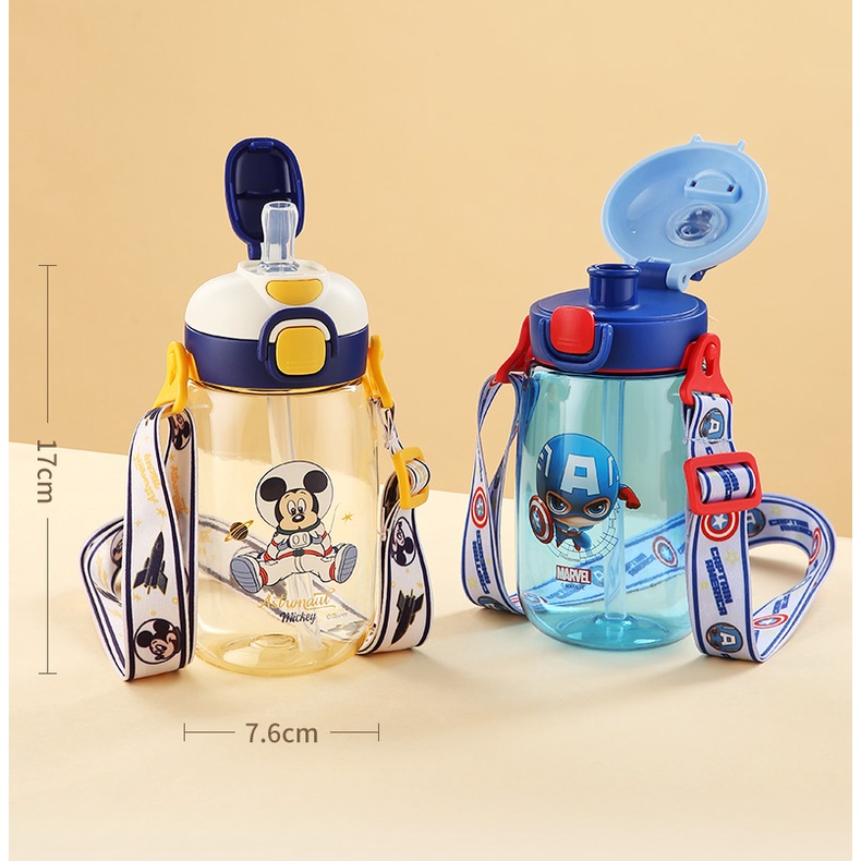 Bình Nước Có Ống Hút In Hình Hoạt Hình Disney Xinh Xắn Cho Bé