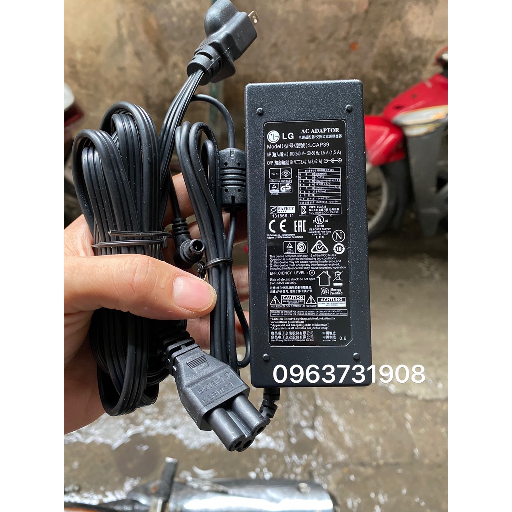 Adapter nguồn màn hình Lg 19v 3.42A chính hãng Lg