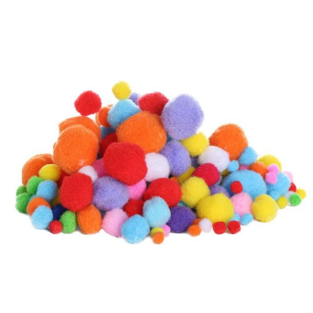 100 quả pompom nhiều màu