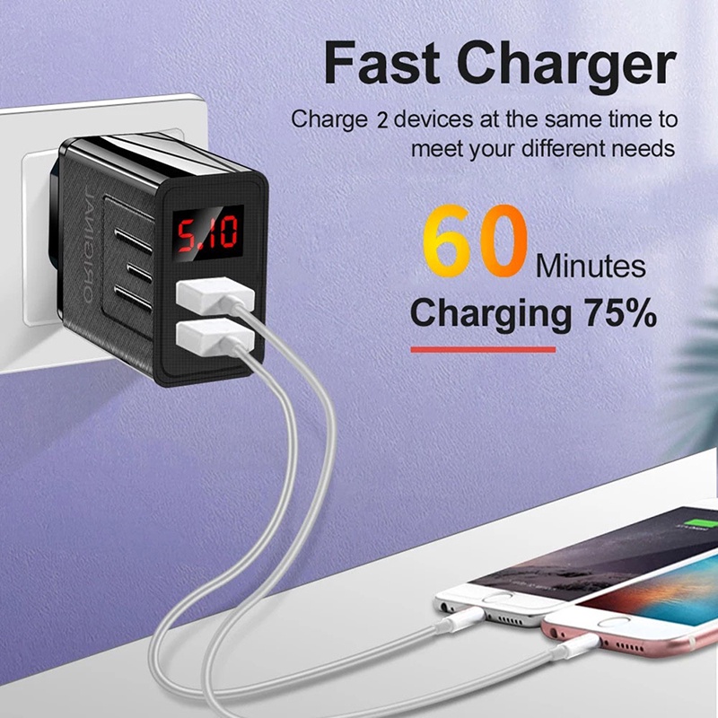 Củ Sạc Nhanh 45w QC 3.0 Cổng USB Màn Hình LED Kỹ Thuật Số Tiện Dụng