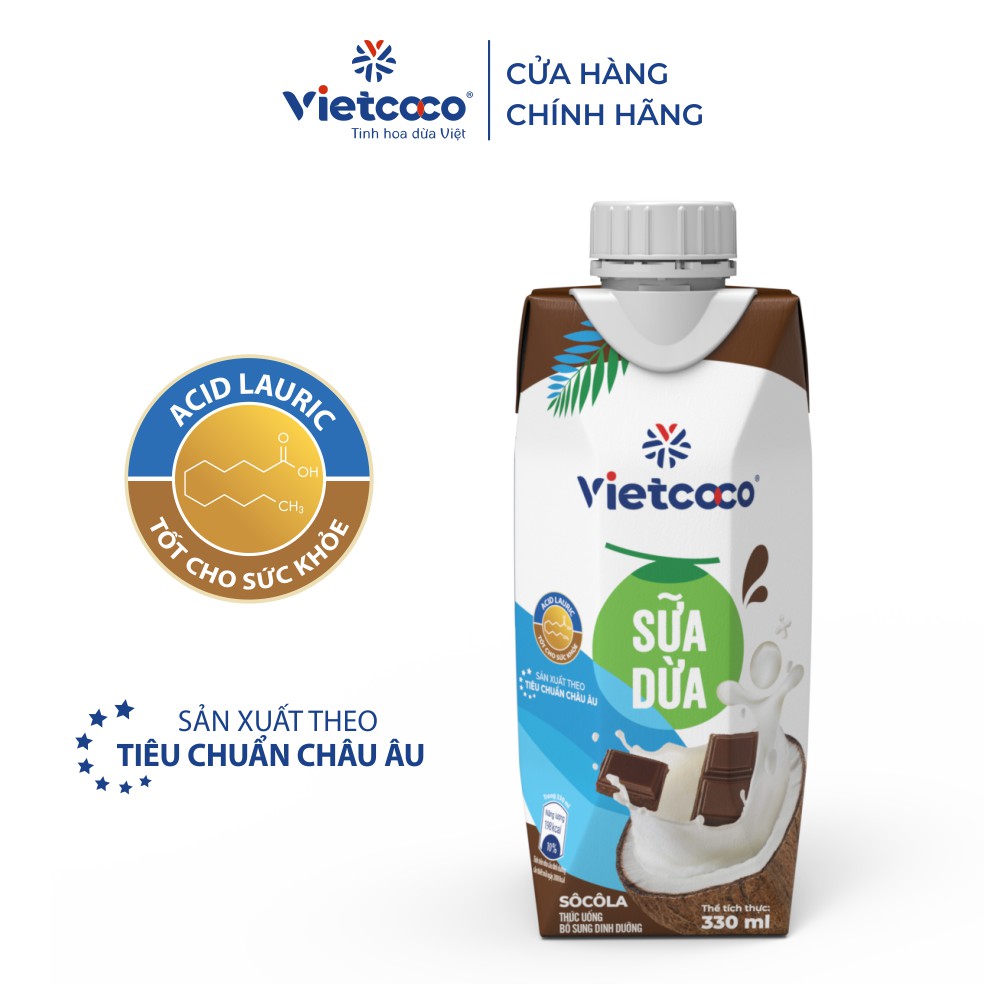 Combo 6 hộp sữa dừa UHT Socola Vietcoco hộp 330ml