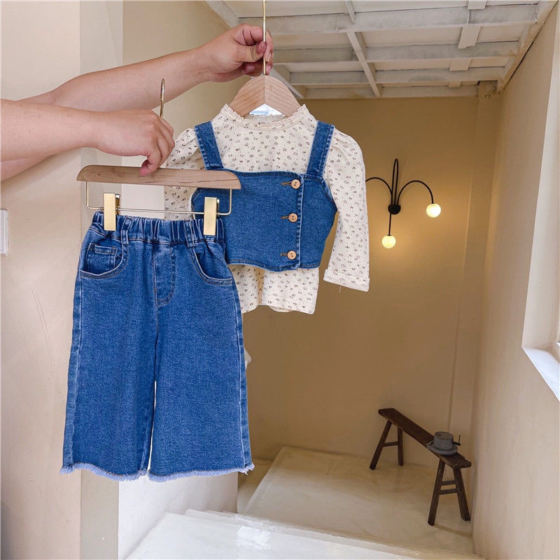 ✨Đốm✨ Áo Khoác Denim Phong Cách Phương Tây Thời Trang Mùa Thu Mới Cho Bé Gái