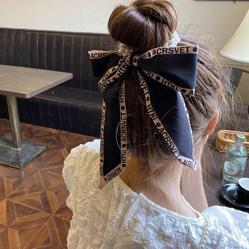 MXGOODS Dây Cột Tóc Đuôi Ngựa Bằng Vải Lụa Họa Tiết Hoa Phong Cách Pháp Ngọt Ngào Cho Nữ