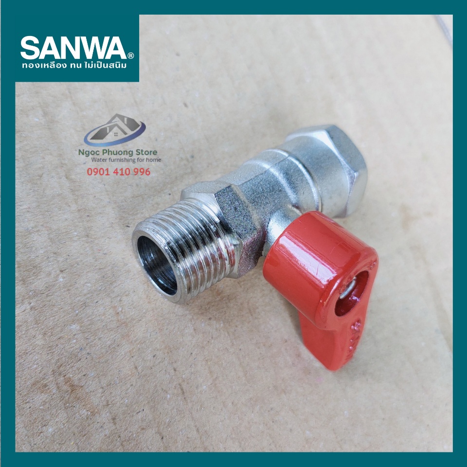 Van khóa, van bi Sanwa Thái Lan 1 ren trong ren ngoài 1/2"  BV15MF