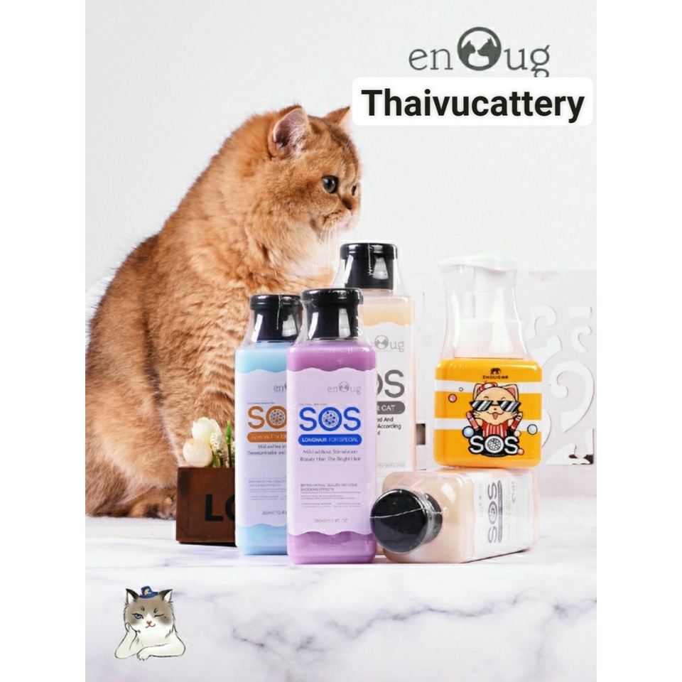 Sữa tắm cho chó mèo SOS 530ml dưỡng lông ,mượt lông, poodle, lông trắng, lông tối màu - Thaivucattery