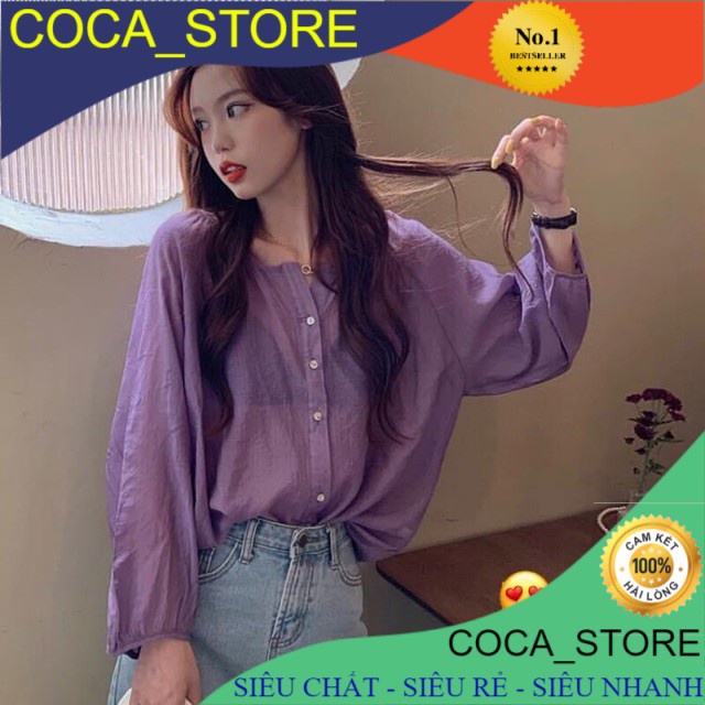 Áo Sơ Mi Nữ Von Tơ Tay Lỡ , CoCa Store, Sơmi Voan Mỏng Nữ 2 Màu F014