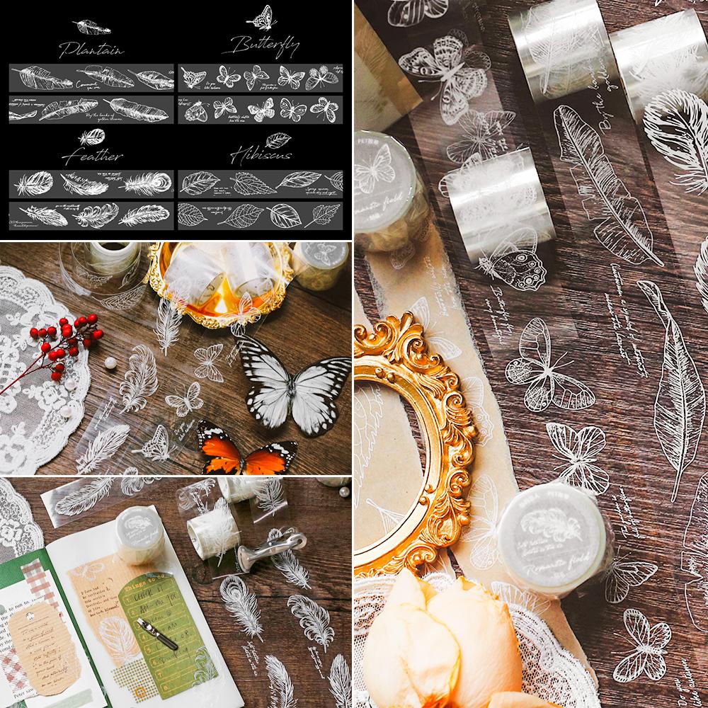 Cuộn Băng Keo Dán Hình Bướm Trang Trí DIY